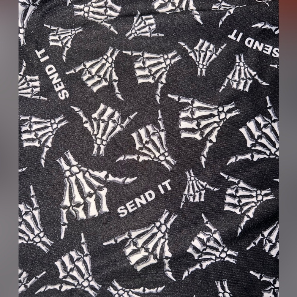Men's Black Skeleton Hand Send It Polo - Picture 4 of 4